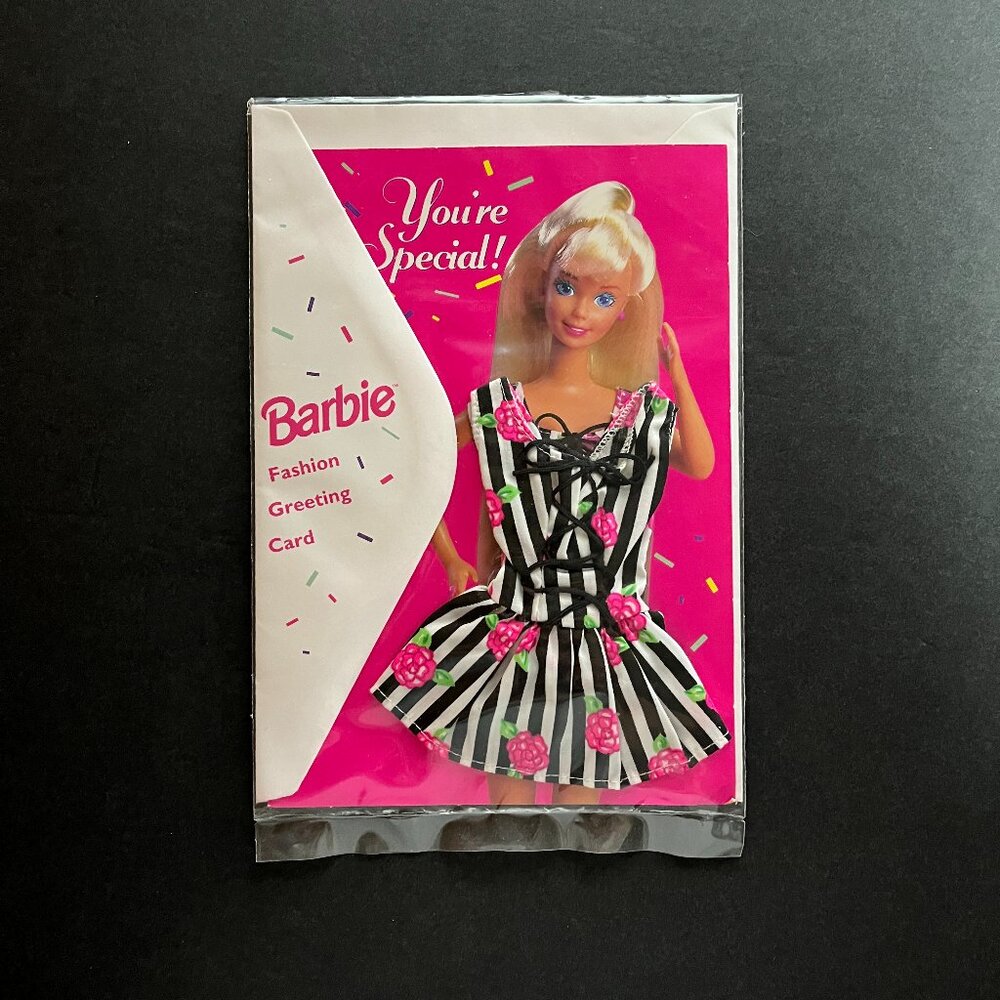Barbie Fashion Outfit Black & White Stripe "You're Special" Greeting Card